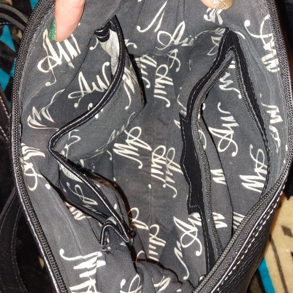 American West Black fur on real leather/ fringe bag. - Picture 6 of 15